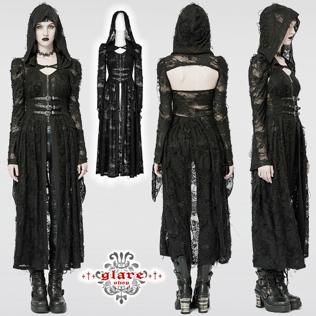 glareshop 쥢åסXS-4XLJX838-B å  ۥ륿ͥå ադ 󥰥ɥ쥹 ݥ 2å  ֥å ǥ |  奢 V ⡼ɷ ץ ơ   [PUNK RAVE] Dark Gothic Knitted Coat