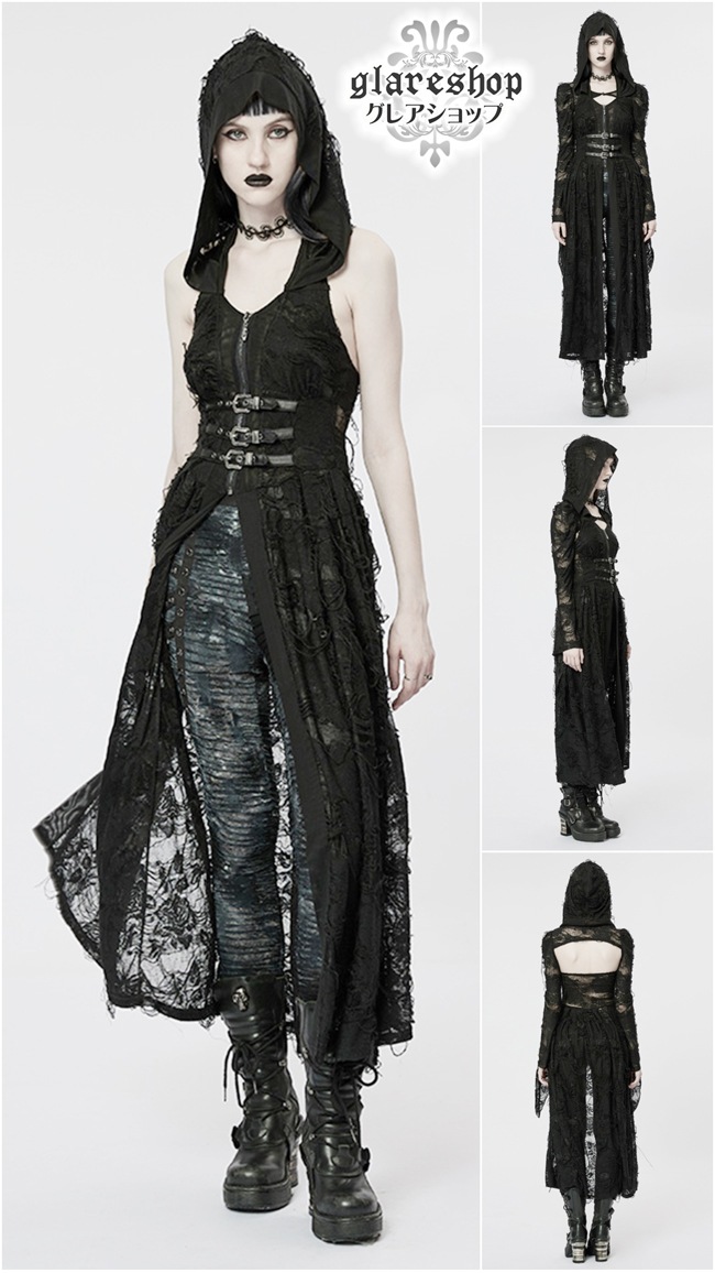 glareshop 쥢åסXS-4XLJX838-B å  ۥ륿ͥå ադ 󥰥ɥ쥹 ݥ 2å  ֥å ǥ |  奢 V ⡼ɷ ץ ơ   [PUNK RAVE] Dark Gothic Knitted Coat