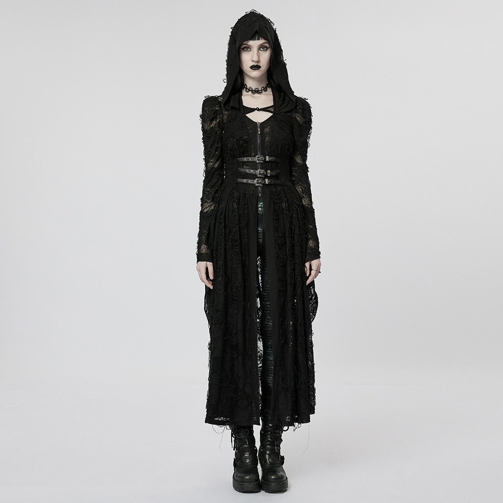 glareshop 쥢åסXS-4XLJX838-B å  ۥ륿ͥå ադ 󥰥ɥ쥹 ݥ 2å  ֥å ǥ |  奢 V ⡼ɷ ץ ơ   [PUNK RAVE] Dark Gothic Knitted Coat