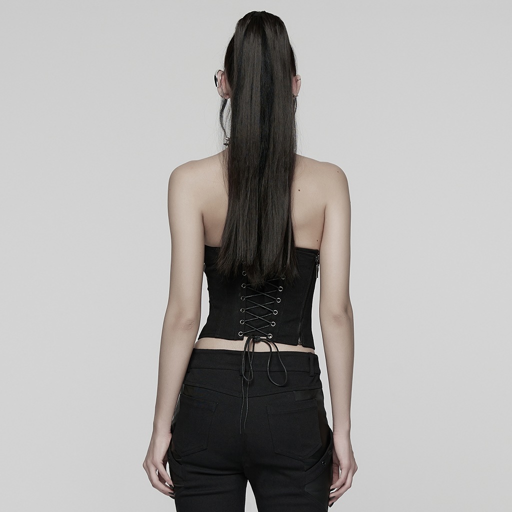 ������ڤ��glareshop ���쥢����åס�S/L/2XL��KX694-B�������å��ѥ󥯥ץ꡼�ĥ졼�����åץ��塼�֥ȥå� �� �֥�å� ��ǥ����� | �������奢��� V�� �����ץ� ���ơ��� [PUNK RAVE] Gothic Punk Pleated Lace-Up Tube Top