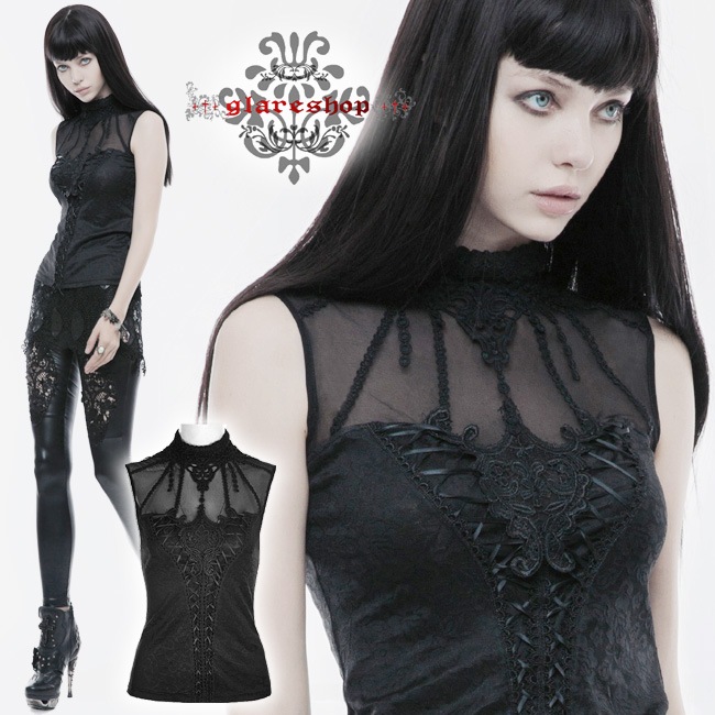 glareshop 쥢åסS/L/2XLKX224-B Ρ꡼ ȥåץ 硼Ⱦ å ʤ̥Ū 졼å   ֥å ǥ | 奢 ⡼ɷ ơ   [PUNK RAVE] Gothic Gorgeous Sleeveless T-shirt