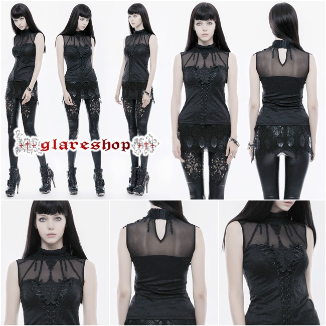 glareshop 쥢åסS/L/2XLKX224-B Ρ꡼ ȥåץ 硼Ⱦ å ʤ̥Ū 졼å   ֥å ǥ | 奢 ⡼ɷ ơ   [PUNK RAVE] Gothic Gorgeous Sleeveless T-shirt