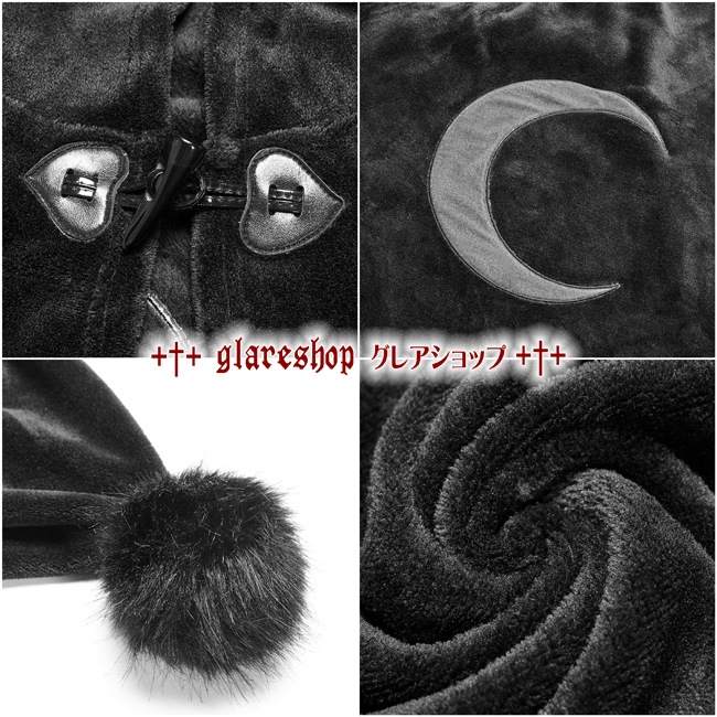 glareshop ���쥢����åס�F��JX605-B���������� �����å� �٥�٥å� ������ɽ� �ա����դ� ���硼�� ������ �ݥ���� ���㥱�å� �� ��ǥ����� | ��� | �ǲİ��� ����� �������奢��� ����Ū ���� �� [PUNK RAVE] Dark Velvet Embroidered Cloak Jacke
