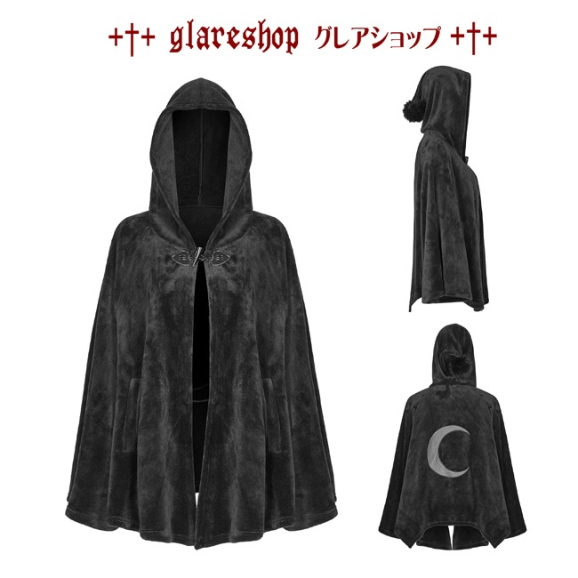 glareshop ���쥢����åס�F��JX605-B���������� �����å� �٥�٥å� ������ɽ� �ա����դ� ���硼�� ������ �ݥ���� ���㥱�å� �� ��ǥ����� | ��� | �ǲİ��� ����� �������奢��� ����Ū ���� �� [PUNK RAVE] Dark Velvet Embroidered Cloak Jacke