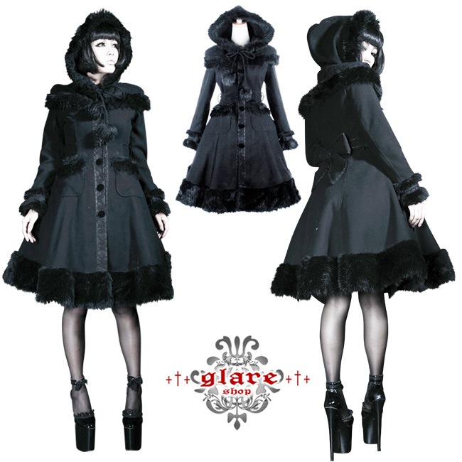 glareshop ���쥢����åס�XS-5XL��JX108-B���������� ������ �ߥɥ�� ���꡼���졼�������ա����դ������å������� �ߥ����� �� �֥�å� ��ǥ����� | �����å��ե��å���� ����� �⡼�ɷ� �����ץ� ���� �� [PUNK RAVE] Gorgeous hooded knee-length winter coat