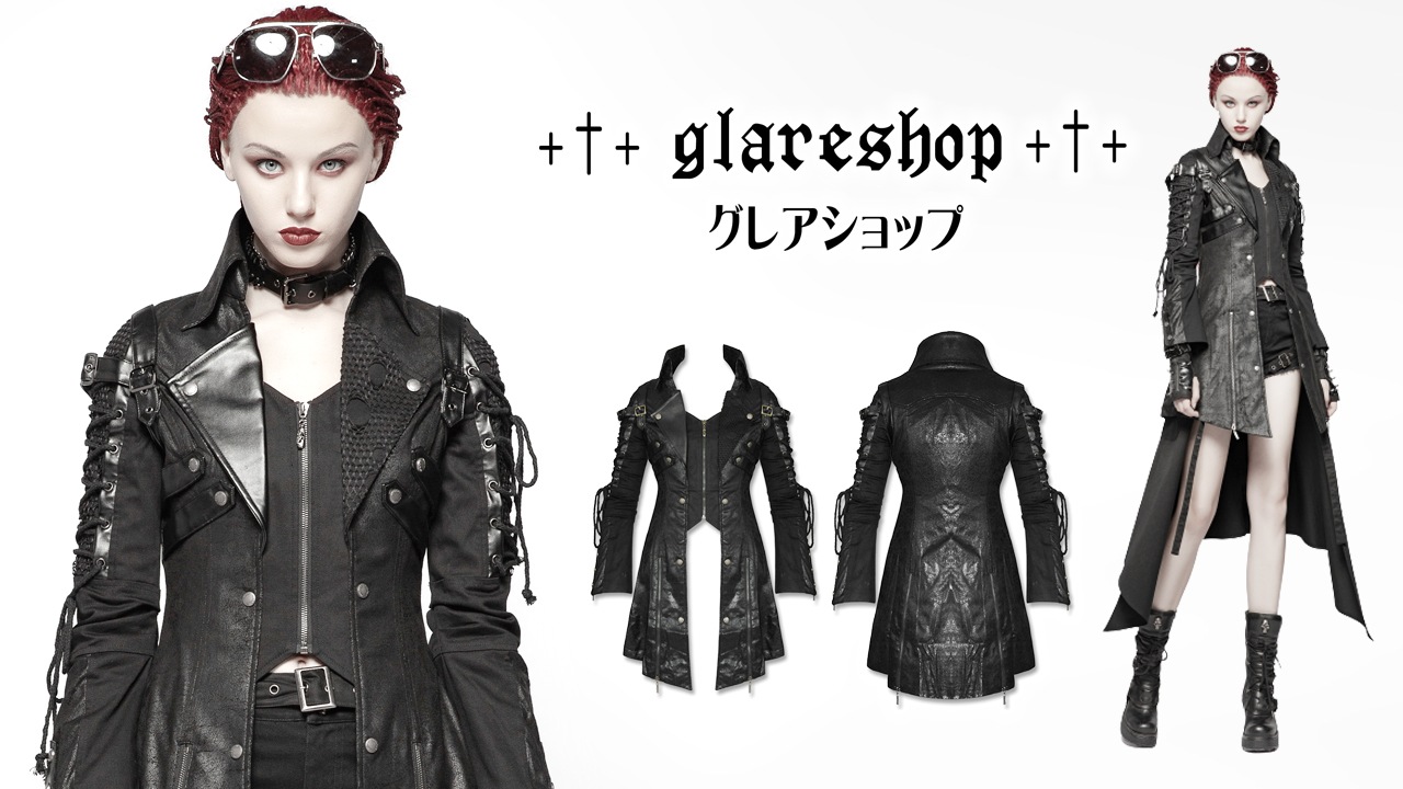 glareshop 쥢åסXS-5XLJX111-Bѥ 㥱å ߥɥ ͥΥ졼å ߥ꥿꡼㥱å  ֥å |  奢 V ⡼ɷ ץ ơ   [PUNK RAVE] Gothic Punk Coat