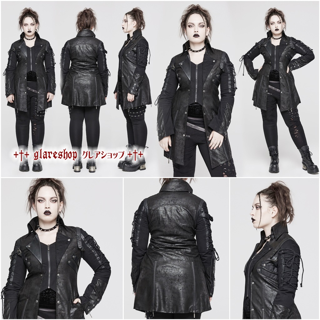 glareshop 쥢åסXS-5XLJX111-Bѥ 㥱å ߥɥ ͥΥ졼å ߥ꥿꡼㥱å  ֥å |  奢 V ⡼ɷ ץ ơ   [PUNK RAVE] Gothic Punk Coat