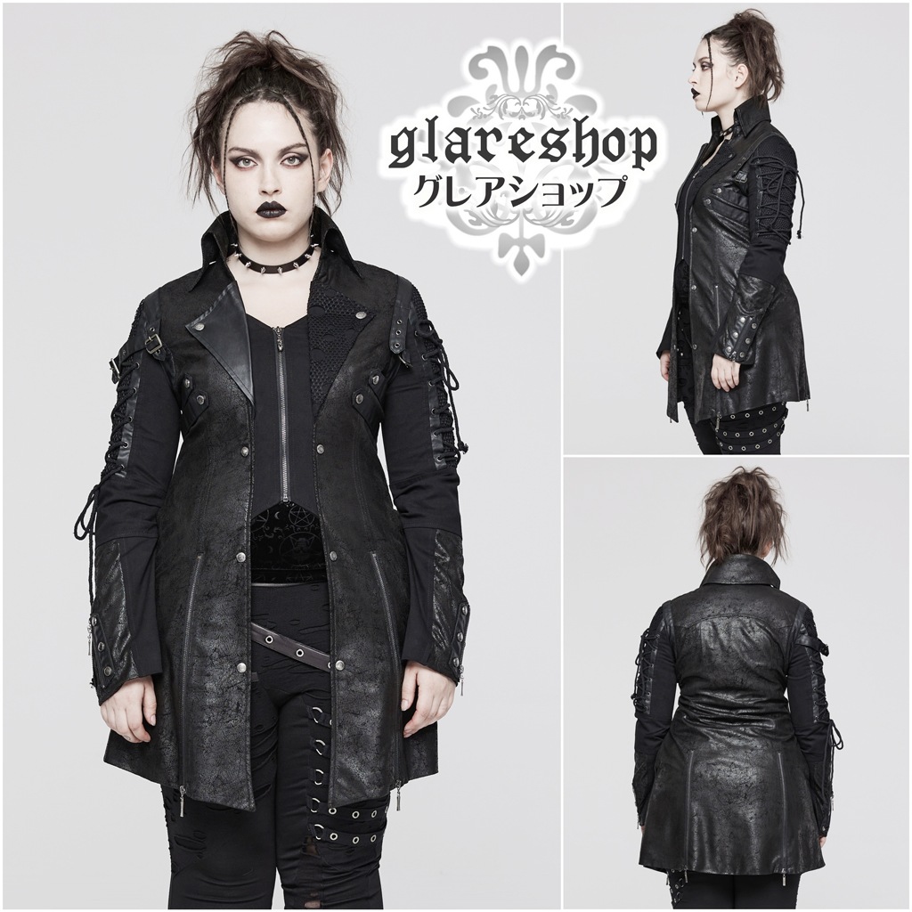 glareshop 쥢åסXS-5XLJX111-Bѥ 㥱å ߥɥ ͥΥ졼å ߥ꥿꡼㥱å  ֥å |  奢 V ⡼ɷ ץ ơ   [PUNK RAVE] Gothic Punk Coat