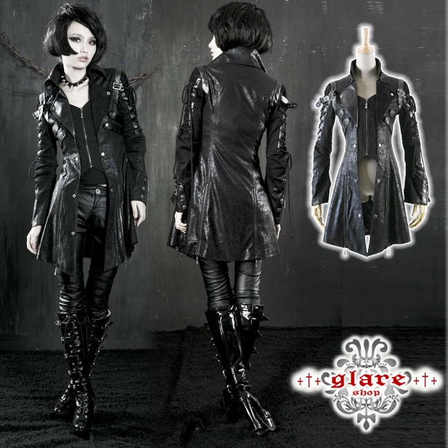 glareshop 쥢åסXS-5XLJX111-Bѥ 㥱å ߥɥ ͥΥ졼å ߥ꥿꡼㥱å  ֥å |  奢 V ⡼ɷ ץ ơ   [PUNK RAVE] Gothic Punk Coat