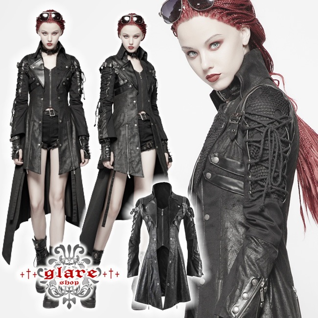 glareshop 쥢åסXS-5XLJX111-Bѥ 㥱å ߥɥ ͥΥ졼å ߥ꥿꡼㥱å  ֥å |  奢 V ⡼ɷ ץ ơ   [PUNK RAVE] Gothic Punk Coat