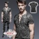 glareshop ���쥢����åס�M.S-M.5XL��TX387-B���������� �ѥ� �졼�����å� �٥���դ� ���Ǻ� Ⱦµ T����� �ȥåץ� �� ��� | ��������ѥ� �������奢��� V�� �⡼�ɷ� �����ץ� ���ơ��� ���� �� [PUNK RAVE] Punk Soilder Short T-Shirt