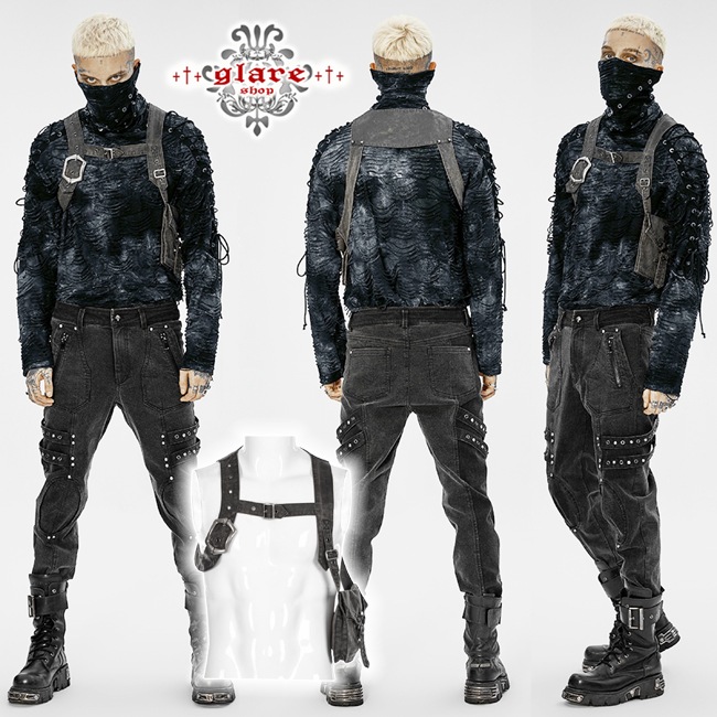 glareshop ���쥢����åס�M.L/M.3XL��Zb102-g���ѥ� �ۥ륹�����Хå� �٥�ȥϡ��ͥ� �٥��� ���졼 ��� | �������� �����å� ���å���� ��������ѥ� �������奢��� V�� �����ץ� ���ơ��� ���� �� [PUNK RAVE] Handsome Post-apocalyptic style strap