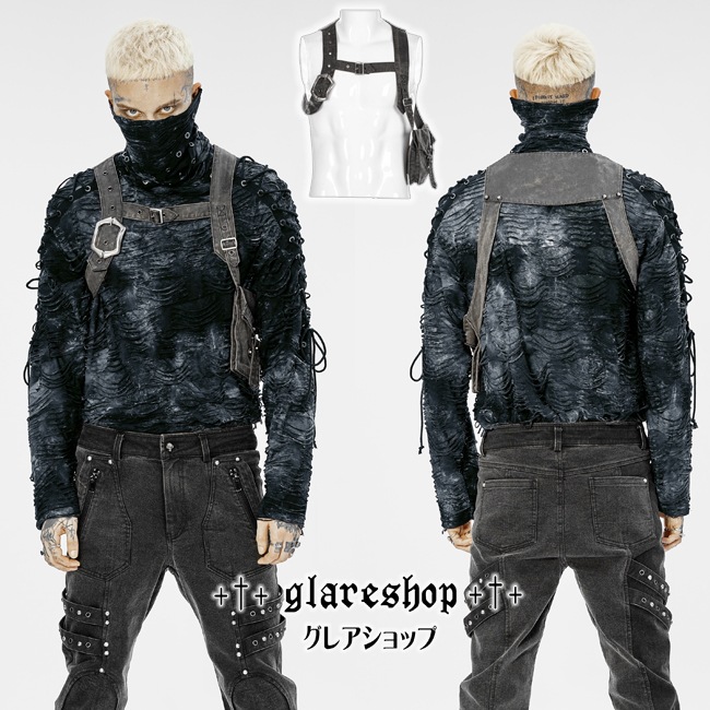 glareshop ���쥢����åס�M.L/M.3XL��Zb102-g���ѥ� �ۥ륹�����Хå� �٥�ȥϡ��ͥ� �٥��� ���졼 ��� | �������� �����å� ���å���� ��������ѥ� �������奢��� V�� �����ץ� ���ơ��� ���� �� [PUNK RAVE] Handsome Post-apocalyptic style strap