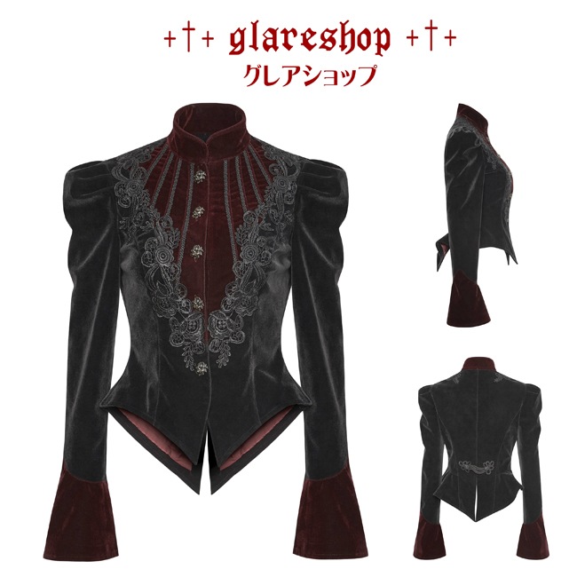 glareshop ���쥢����åס�XS-4XL��JX398-R�������å� ���㥱�å� ���硼�Ⱦ� �������� �鯥ܥ��� �ɽ��졼�� ���� �ĥ��� ��å�|�֥�å� ������ ��ǥ����� | ����� ����Ͻ��� �������奢��� V�� ���ơ��� ���� �� [PUNK RAVE] Gothic Scissor-tail Dress Jacket
