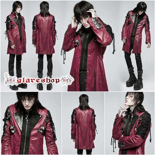 glareshop 쥢åסM.S-M.5XLJX111-man-R ߥ꥿꡼ ͥ å 졼å 㥱å   | å ѥ å եå ѥ 奢 V ץ ơ   [PUNK RAVE] Gothic Punk Coat