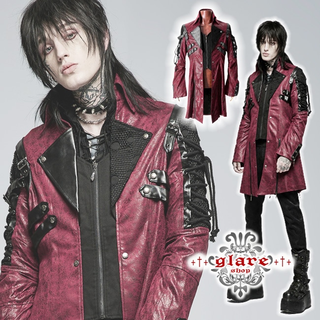 glareshop 쥢åסM.S-M.5XLJX111-man-R ߥ꥿꡼ ͥ å 졼å 㥱å   | å ѥ å եå ѥ 奢 V ץ ơ   [PUNK RAVE] Gothic Punk Coat