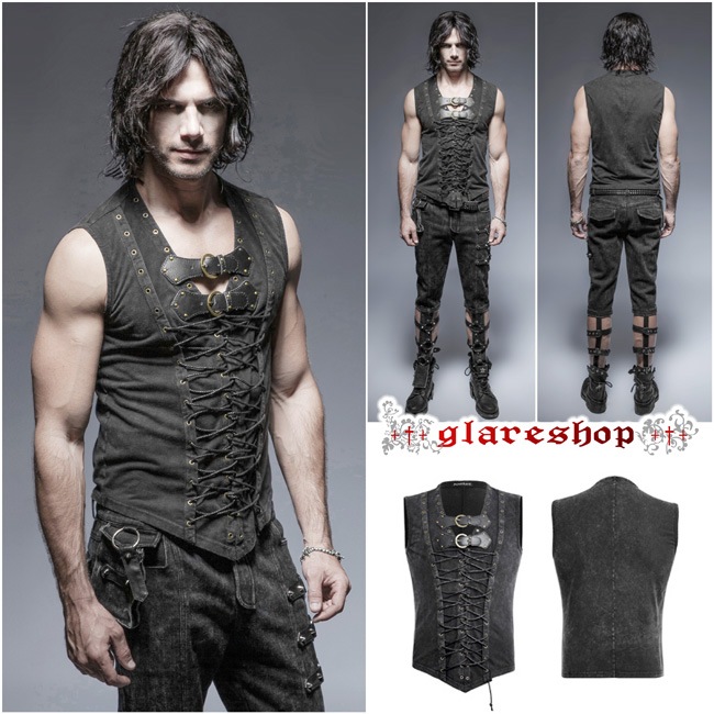 glareshop 쥢åסM.S-M.5XLKX165-B ѥ  졼å 󥯥ȥå Ρ꡼T  ֥å  | ѥ 奢 V ⡼ɷ ץ ơ   [PUNK RAVE] Steampunk Tank Top