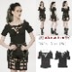 glareshop ���쥢����åס�S/L/2XL��TXA093-B���������� �ѥ� ������� �������� �������롼 �˥å� Ⱦµ T����� �� ��ǥ����� | �������奢��� V�� �⡼�ɷ� �����ץ� ���ơ��� ���� �� [PUNK RAVE] Punk Hollow-out Short Sleeve T-Shirt