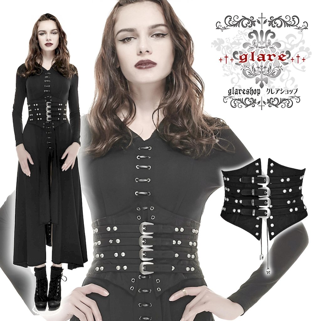 glareshop 쥢åסS/L/2XLKX169-B å ѥ  졼å 륻åȥ٥  ֥å ǥ | 奢 V ץ ơ   [PUNK RAVE] Buckle Loops Steampunk Girdle