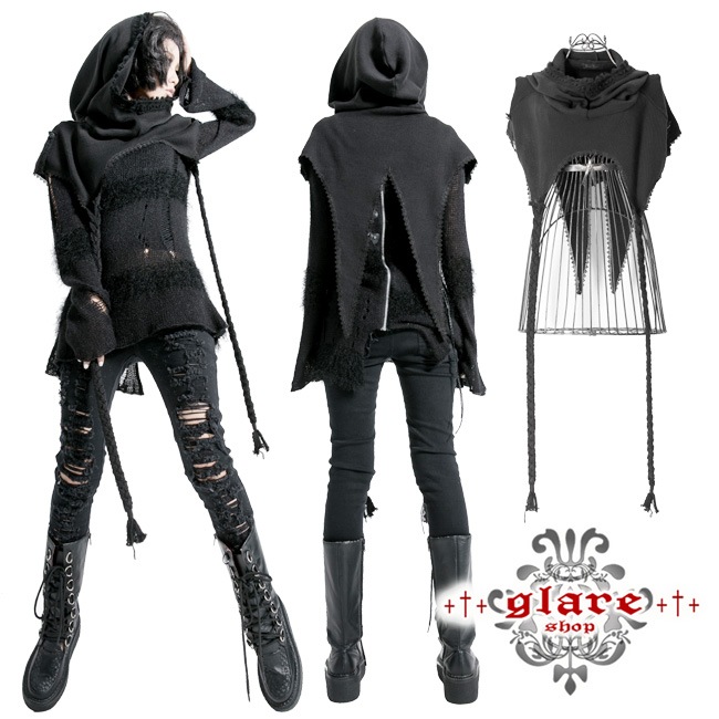 glareshop 쥢åסFTX168-B å ѥ ադ ˥åȥݥ  饤ȥ  ǥ |  奢 V ⡼ɷ ץ ơ   [PUNK RAVE] Punk Bat Wing Hooded Shawl
