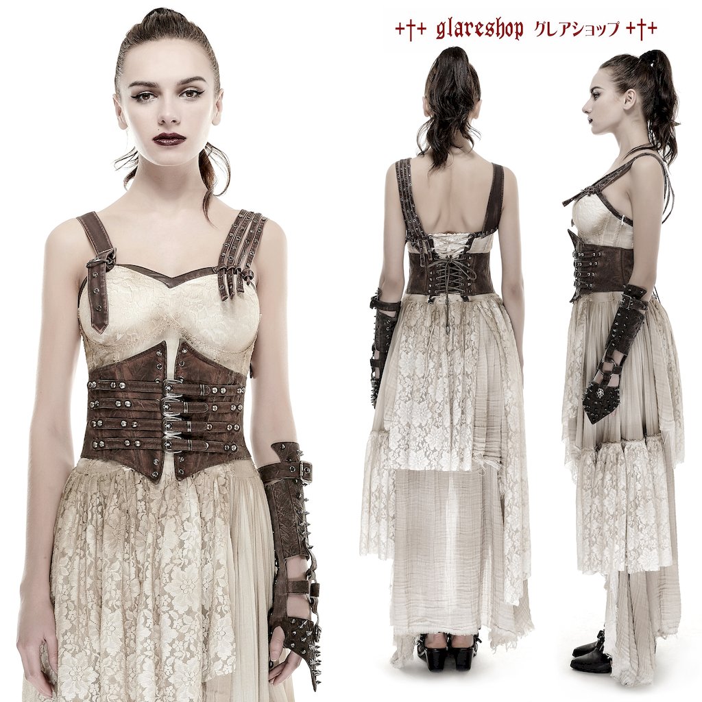 glareshop 쥢åסS/L/2XLKX169-Cѥ  ֥󥺲ù 졼å Сѥ 륻åȥ٥ ֥饦 ǥ | ѥ 奢 V ץ ơ   [PUNK RAVE] Buckle Loops Steampunk Girdle