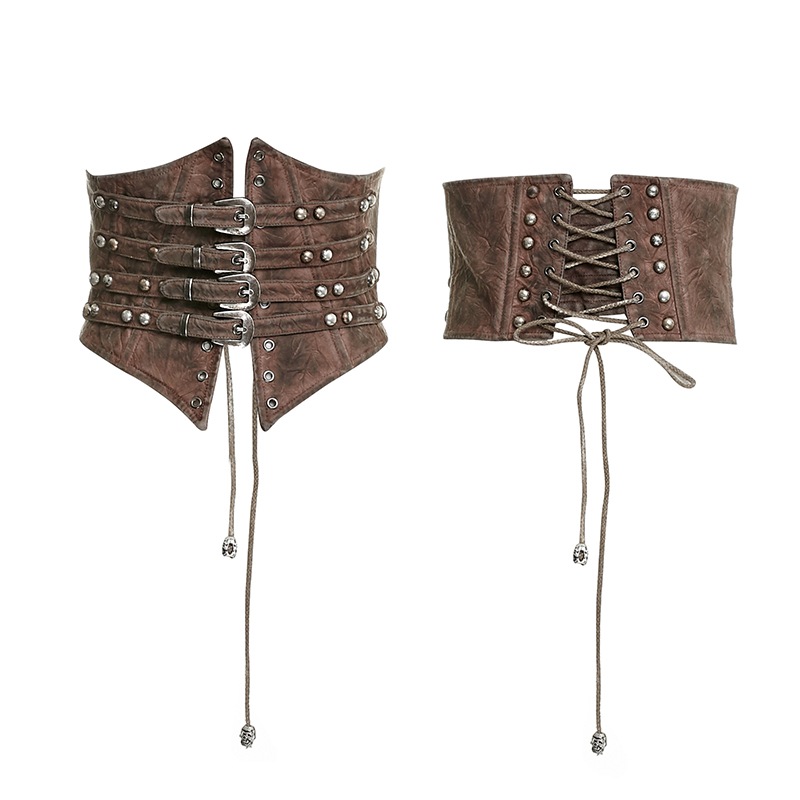 glareshop 쥢åסS/L/2XLKX169-Cѥ  ֥󥺲ù 졼å Сѥ 륻åȥ٥ ֥饦 ǥ | ѥ 奢 V ץ ơ   [PUNK RAVE] Buckle Loops Steampunk Girdle