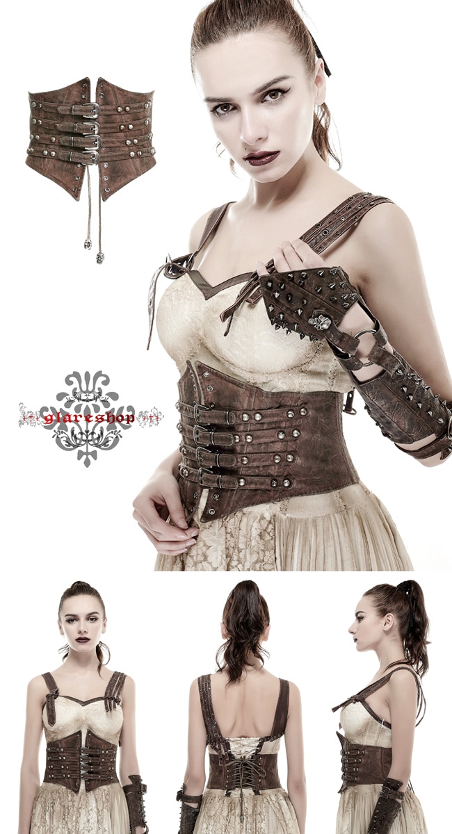 glareshop 쥢åסS/L/2XLKX169-Cѥ  ֥󥺲ù 졼å Сѥ 륻å ٥ ֥饦 ǥ | ѥ 奢 Vϥץ ơ   [PUNK RAVE] Buckle Loops Steampunk Girdle