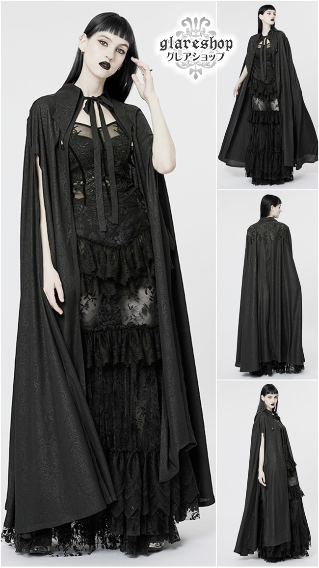 glareshop 쥢åסFJX833-B  󥰾 å ץȥե ڥ ܥڥ륫顼ޥ  ֥å ǥ |   奢 V ⡼ɷ ץ ơ   [PUNK RAVE] Goth Lapel Cloak