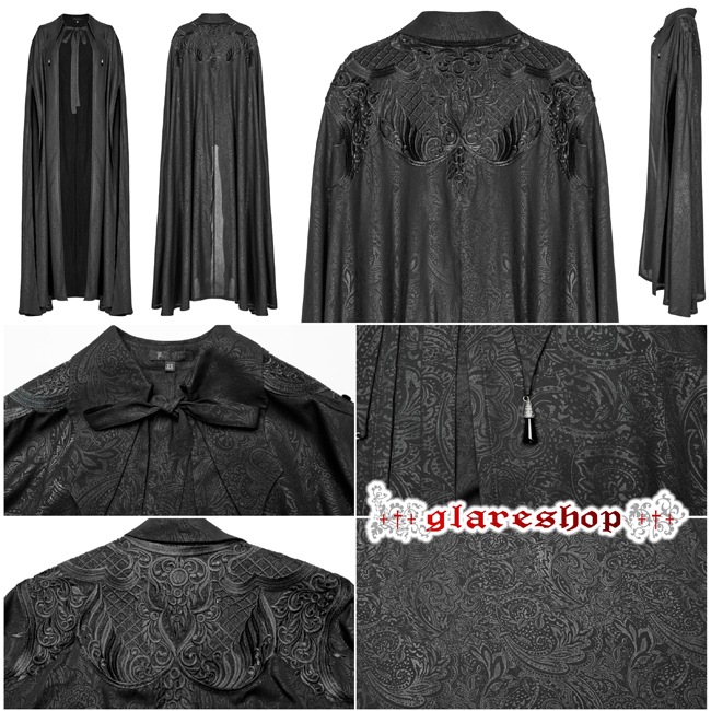 glareshop 쥢åסFJX833-B  󥰾 å ץȥե ڥ ܥڥ륫顼ޥ  ֥å ǥ |   奢 V ⡼ɷ ץ ơ   [PUNK RAVE] Goth Lapel Cloak