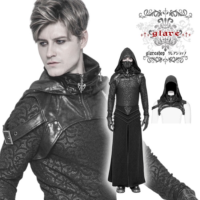 glareshop ���쥢����åס�M.M/M.XL/M.3XL��ZH064-man-B���ѥ� �ߥ꥿�꡼ �������󥯥꡼�� �ա��� �ϡ��ͥ� �� ��� | ���å� �ե��å���� ��������ѥ� �������奢��� V�� �����ץ� ���ơ��� ���� �� [PUNK RAVE] Gothic Hooded Shoulder Harness