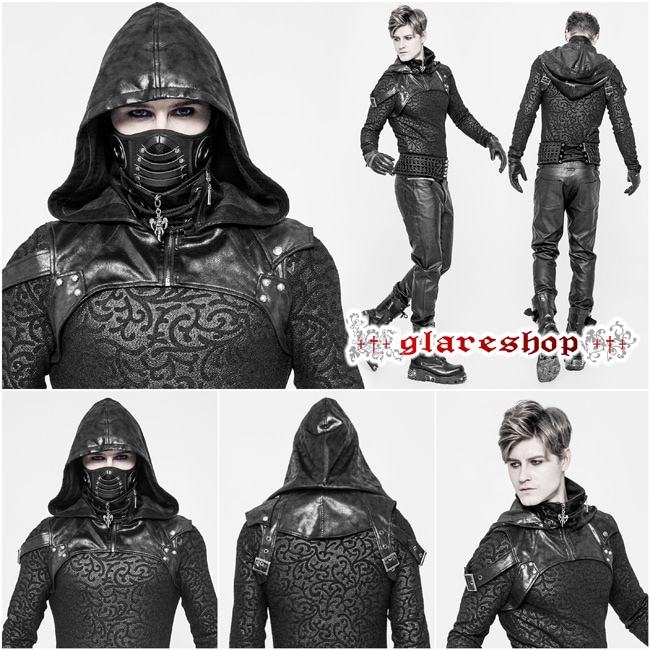 glareshop ���쥢����åס�M.M/M.XL/M.3XL��ZH064-man-B���ѥ� �ߥ꥿�꡼ �������󥯥꡼�� �ա��� �ϡ��ͥ� �� ��� | ���å� �ե��å���� ��������ѥ� �������奢��� V�� �����ץ� ���ơ��� ���� �� [PUNK RAVE] Gothic Hooded Shoulder Harness