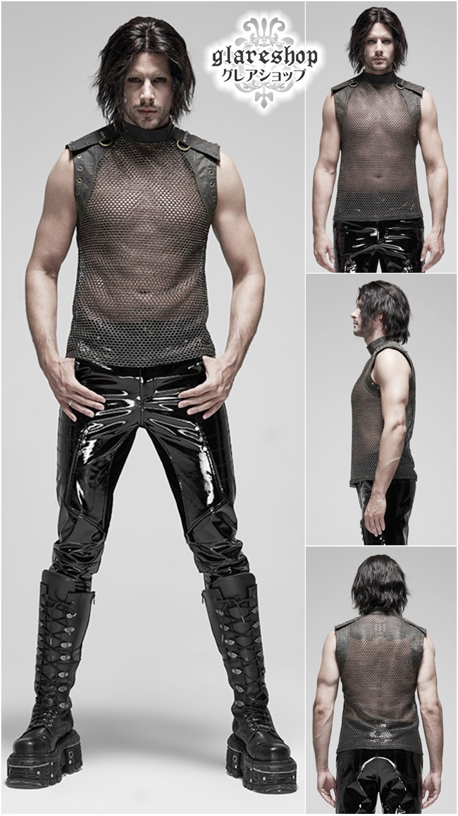 glareshop 쥢åסM.S-M.5XLKX360-C ѥ 롼 Ρ꡼ ٥ ֥饦ߥɡ  | å եå ѥ 奢 V ץ ơ  [PUNK RAVE] Punk see-through sleeveless vest