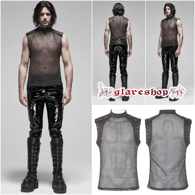 glareshop 쥢åסM.S-M.5XLKX360-C ѥ 롼 Ρ꡼ ٥ ֥饦ߥɡ  | å եå ѥ 奢 V ץ ơ  [PUNK RAVE] Punk see-through sleeveless vest