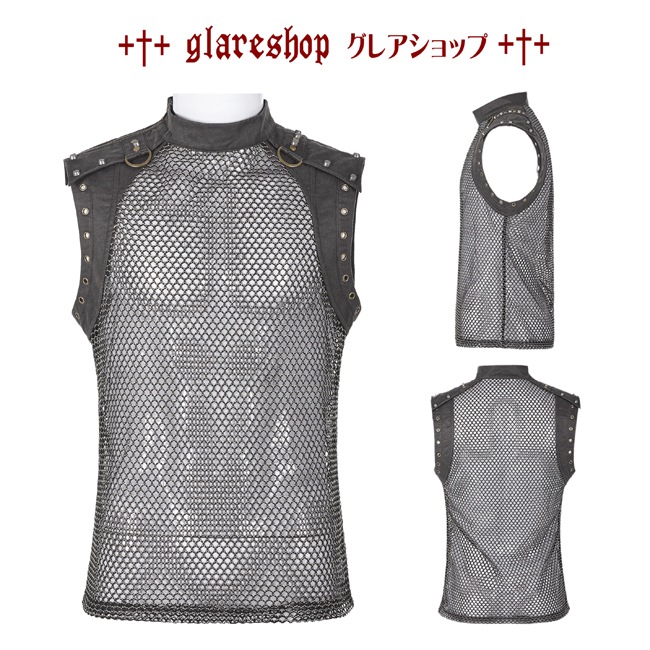 glareshop 쥢åסM.S-M.5XLKX360-C ѥ 롼 Ρ꡼ ٥ ֥饦ߥɡ  | å եå ѥ 奢 V ץ ơ  [PUNK RAVE] Punk see-through sleeveless vest