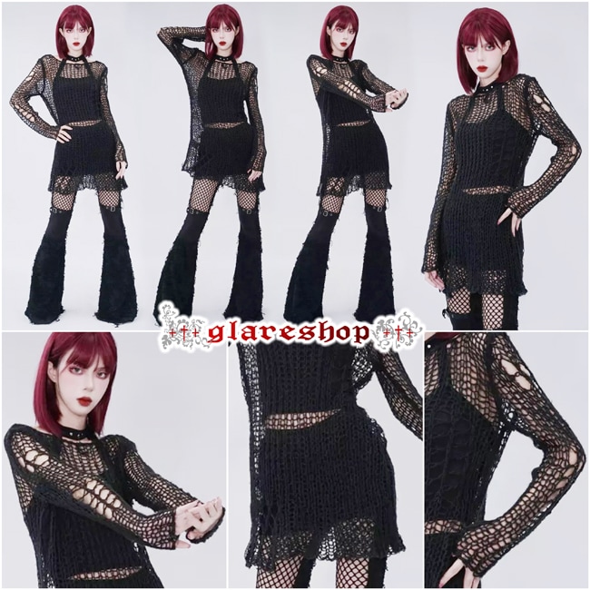 glareshop ���쥢����åס�M/2XL��TXA082-B���������� �����å� �ѥ� ���᡼���ù� ����2way Ĺµ �������� �˥å� �� ��ǥ����� | �������奢��� V�� �⡼�ɷ� �����ץ� ���ơ��� ���� �� [PUNK RAVE] Gothic Grunge Stripe Decayed Pullover Sweater