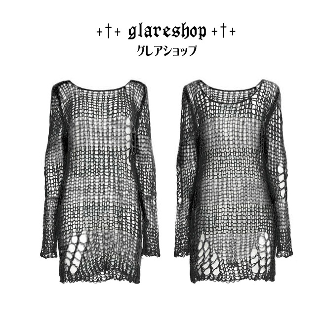 glareshop ���쥢����åס�M/2XL��TXA082-B���������� �����å� �ѥ� ���᡼���ù� ����2way Ĺµ �������� �˥å� �� ��ǥ����� | �������奢��� V�� �⡼�ɷ� �����ץ� ���ơ��� ���� �� [PUNK RAVE] Gothic Grunge Stripe Decayed Pullover Sweater