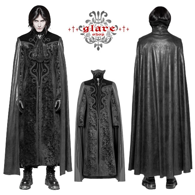 glareshop 쥢åסM.S-M.5XLJX510-Bå ޥդ  󥰾 ڥ꡼ ܥ ٥٥å  ֥å  | եå 奢 V ץ ơ   [PUNK RAVE] Gothic Night Count Cloak Long Coat