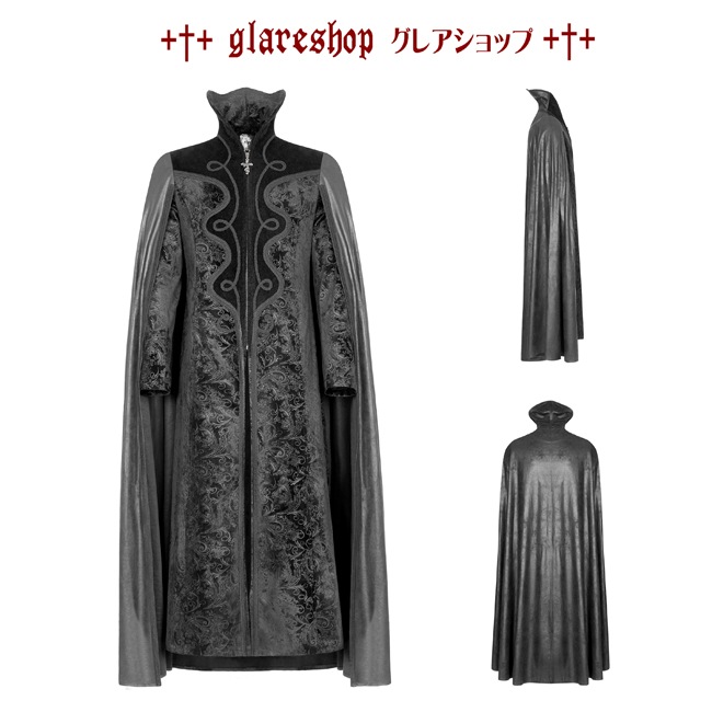 glareshop 쥢åסM.S-M.5XLJX510-Bå ޥդ  󥰾 ڥ꡼ ܥ ٥٥å  ֥å  | եå 奢 V ץ ơ   [PUNK RAVE] Gothic Night Count Cloak Long Coat