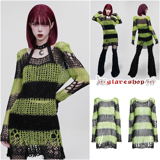 glareshop ���쥢����åס�M/2XL��TXA082-N���������� �����å� �ѥ� ���᡼���ù� ����2way Ĺµ �������� �˥å� ������ ��ǥ����� | �������奢��� V�� �⡼�ɷ� �����ץ� ���ơ��� ���� �� [PUNK RAVE] Gothic Grunge Stripe Decayed Pullover Sweater