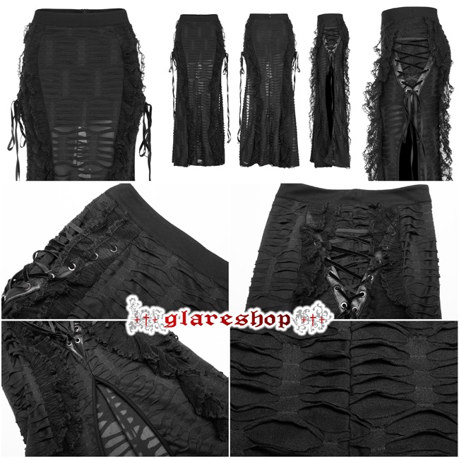 glareshop ���쥢����åס�XS-4XL��SX523-B���������� �����å������ɥ���å� ���᡼���ù� �����ȥ������� �� ��ǥ����� | �������奢��� V�� �⡼�ɷ� �����ץ� ���ơ��� ���� �� [PUNK RAVE] Gothic Decadent Lace High Slit Long Skirt