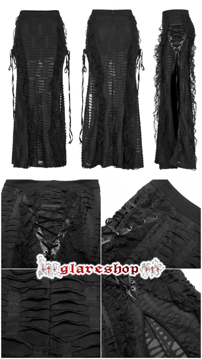 glareshop ���쥢����åס�XS-4XL��SX523-B���������� �����å������ɥ���å� ���᡼���ù� �����ȥ������� �� ��ǥ����� | �������奢��� V�� �⡼�ɷ� �����ץ� ���ơ��� ���� �� [PUNK RAVE] Gothic Decadent Lace High Slit Long Skirt