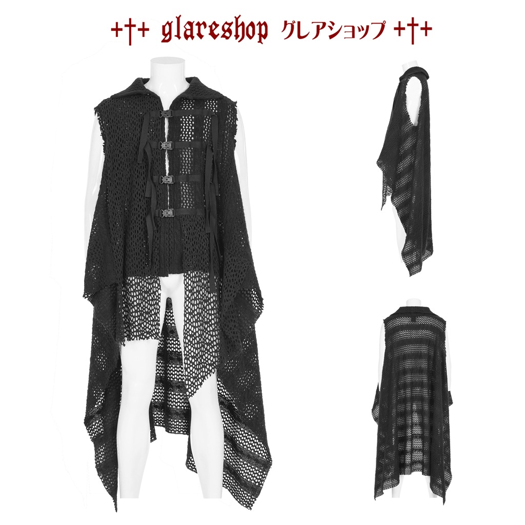 glareshop 쥢åסM.M/M.XL/M.3XLKX482-BСѥ󥯥ǥ٥ ȥ꡼ ˥åȥ٥   | ѥ 奢 V ץ ơ   [PUNK RAVE] Post-apocalyptic style knitted vest