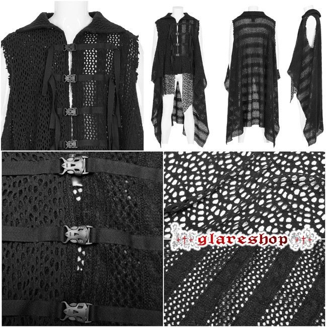 glareshop 쥢åסM.M/M.XL/M.3XLKX482-BСѥ󥯥ǥ٥ ȥ꡼ ˥åȥ٥   | ѥ 奢 V ץ ơ   [PUNK RAVE] Post-apocalyptic style knitted vest