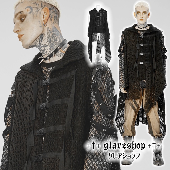 glareshop 쥢åסM.M/M.XL/M.3XLKX482-BСѥ󥯥ǥ٥ ȥ꡼ ˥åȥ٥   | ѥ 奢 V ץ ơ   [PUNK RAVE] Post-apocalyptic style knitted vest