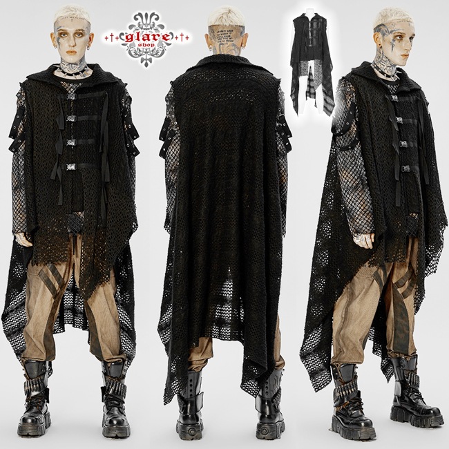 glareshop 쥢åסM.M/M.XL/M.3XLKX482-BСѥ󥯥ǥ٥ ȥ꡼ ˥åȥ٥   | ѥ 奢 V ץ ơ   [PUNK RAVE] Post-apocalyptic style knitted vest