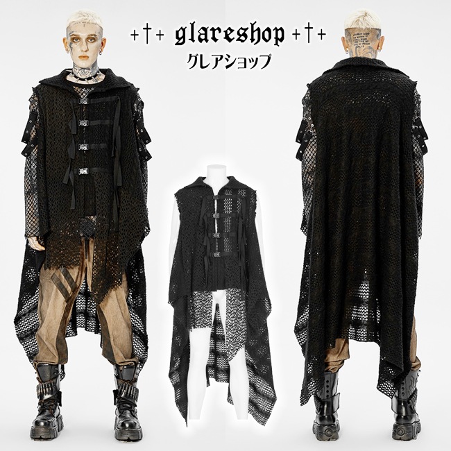 glareshop 쥢åסM.M/M.XL/M.3XLKX482-BСѥ󥯥ǥ٥ ȥ꡼ ˥åȥ٥   | ѥ 奢 V ץ ơ   [PUNK RAVE] Post-apocalyptic style knitted vest