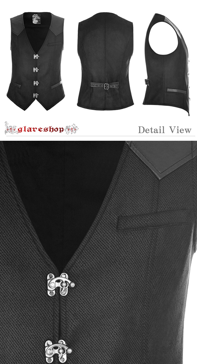 glareshop ���쥢����åס�M.S-M.5XL��KX240-B���������� �����å� �ե����ޥ� �»� ��² ������ ����ǥ� ���Ǻ� �٥��� �� ��� | ��������ѥ� �������奢��� V�� �⡼�ɷ� �����ץ� ���ơ��� ���� �� [PUNK RAVE] Steampunk Vintage Gothic Buckles Waistcoat