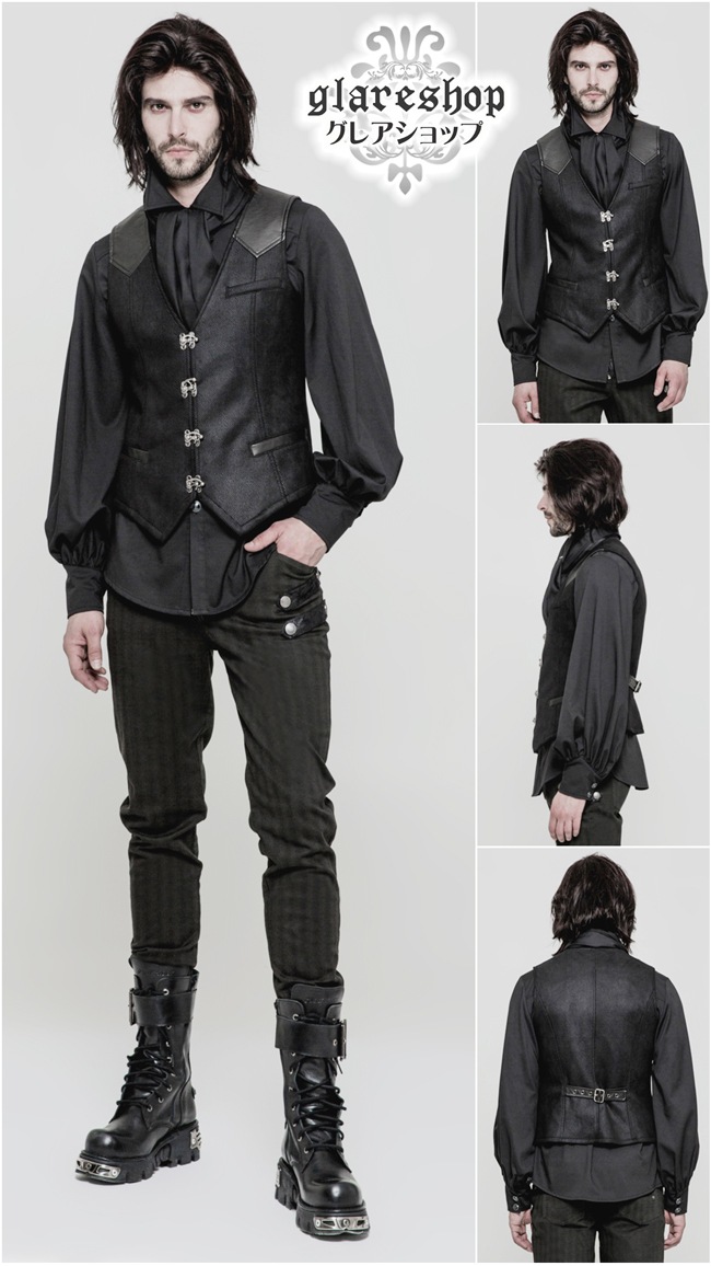 glareshop ���쥢����åס�M.S-M.5XL��KX240-B���������� �����å� �ե����ޥ� �»� ��² ������ ����ǥ� ���Ǻ� �٥��� �� ��� | ��������ѥ� �������奢��� V�� �⡼�ɷ� �����ץ� ���ơ��� ���� �� [PUNK RAVE] Steampunk Vintage Gothic Buckles Waistcoat