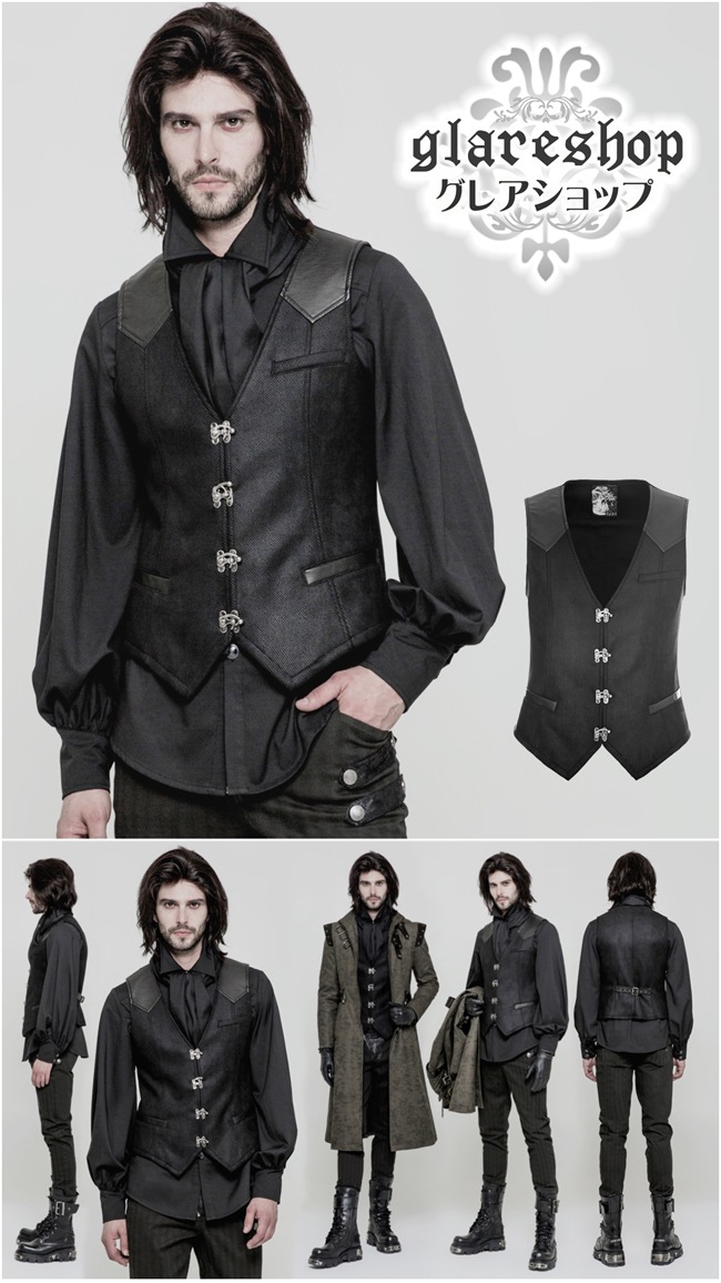glareshop ���쥢����åס�M.S-M.5XL��KX240-B���������� �����å� �ե����ޥ� �»� ��² ������ ����ǥ� ���Ǻ� �٥��� �� ��� | ��������ѥ� �������奢��� V�� �⡼�ɷ� �����ץ� ���ơ��� ���� �� [PUNK RAVE] Steampunk Vintage Gothic Buckles Waistcoat