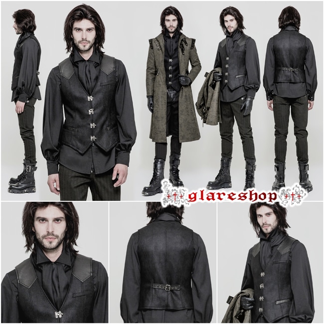 glareshop ���쥢����åס�M.S-M.5XL��KX240-B���������� �����å� �ե����ޥ� �»� ��² ������ ����ǥ� ���Ǻ� �٥��� �� ��� | ��������ѥ� �������奢��� V�� �⡼�ɷ� �����ץ� ���ơ��� ���� �� [PUNK RAVE] Steampunk Vintage Gothic Buckles Waistcoat